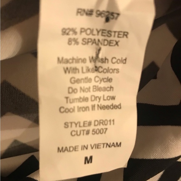 Per Seption Concept Chevron Stripe and Black Dress Size M - Picture 4 of 4